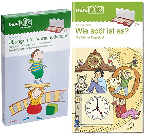 miniLÜK-Sets: miniLÜK-Set: Kindergarten/Vorschule: Übungen für Vorschulkinder (miniLÜK-Sets: Kasten + Übungsheft/e) & miniLÜK: Wie spät ist es?: Die Uhr im Tageslauf (miniLÜK-Übungshefte: Vorschule)