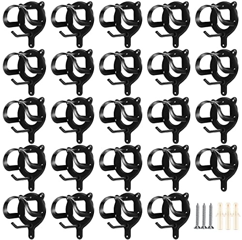 LEIFIDE 24 Counts Horse Bridle Rack Bridle Bracket Hooks Horse Tack Storage Halter Hanger Metal Holder with Tubes and Screw for Barn Supplies, Black