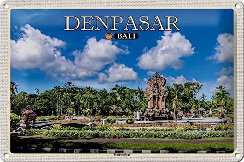 Femer Blechschild Reise 30x20cm DENPASAR Bali Tempelanlage Wanddeko