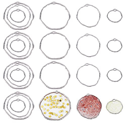 CHGCRAFT 48 Stück 3 Größen Ovale Offene Lünette Anhänger Ohrringe Perlen Hoop Ohrring Ohrring Kreis Funde Hoops offene Lünetten Ohrringe Hoop Ohrringe für DIY Herstellung 18mm 23mm