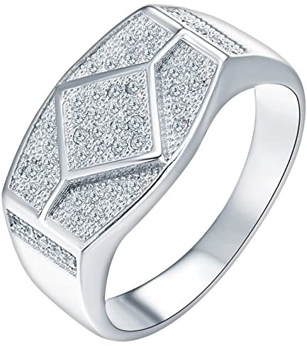 Ringe Silber Modeschmuck, Damenring XXL Silber Eheringe mit Weißem Zirkonia 62 (19.7) Verlobungsring für Frauen