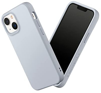 RhinoShield Case kompatibel mit [iPhone 13 Mini] | SolidSuit - Stoßdämpfende & schlanke Schutzhülle mit Premium Finish - 3.5 Meter Fallschutz - Austauschbare Kamera-Ringe - Silbergrau