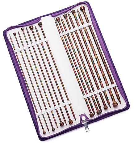 KnitPro Einspitz-Stricknadel-Set – Symfonie (35 cm) – 3,50–8,00 mm Bunt