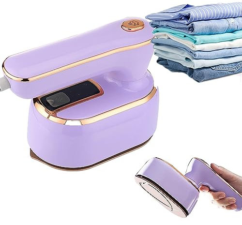 Mini Steam Iron, 1000W Foldable Handheld Travel Steam Iron, Ceramic Nonstick Soleplate, Fast Heat Up, Portable Steamer Iron for Home and Travel