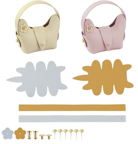 KINHARD DIY Taschen, 4 Stück DIY Handtasche, DIY Taschenset, Häkeln Zubehör, Kinder Tasche Selber Machen, Verwendbar als Münzgeldbörse, Schlüsseltasche, Brillentasche