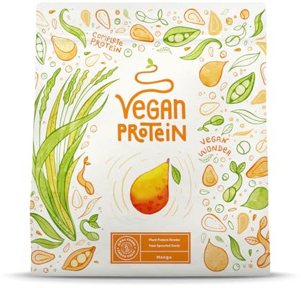 Veganes Proteinpulver | Mango | 600g Eiweißpulver | Premiumqualität Protein | Made in Germany | Alpha Foods