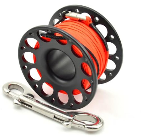 Tauch Fingerspule 30m, Finger Reel Scuba Diving Spool Reel Mini Tauchspule mit doppelköpfig Haken zum Tauchen Zum Tauchen Schnprcheln Unterwasser