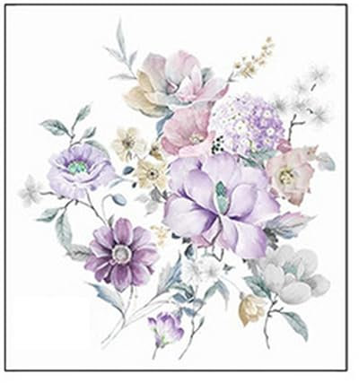 Wilitto WC-Aufkleber mit Blumenmuster, selbstklebend, bunt, Blume, abnehmbar, wasserdicht, PVC, Wandkunst, Deckel, Violett