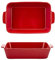 Pirofile da Forno Casaggio da cottura in ceramica da 47oz Porcellana rettangolare in porcellana Roma Capelle for verdure, Lasagna, Casseruola, Pollo, Brownies - Set di 2, Rosso Teglie da Forno
