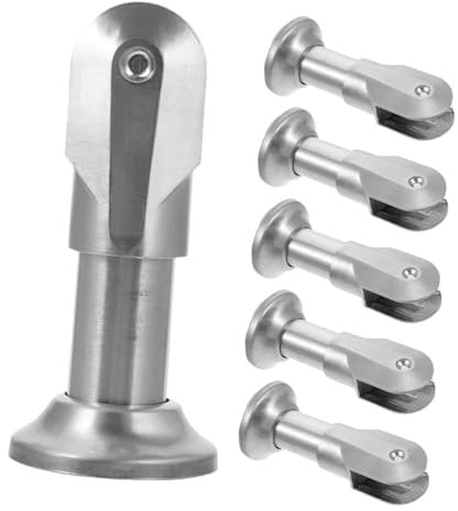 6 Stück Toilettentrennwand Fußhalterungen aus Edelstahl Silber