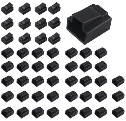 Futheda 50PCS RJ45 Connectors Anti Dust Cover Cap Protector Ethernet Cable Plug Protective Case for Printer Indoor Outdoor RJ45 Pass Through Connector Network Cat5e Cat6 Cat7 Internet LAN Patch Cord