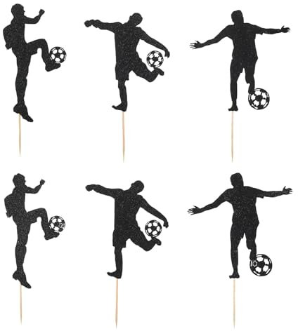 6Pcs Football Cake Topper, Soccer Cupcake Decorations Sport Football Theme Party Cake Decorations Soccer Cake Toppers Soccer Ball Cake Decorations Kids Boys Men Birthday Party Favors Supplies