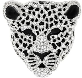 Gamtelightpe Pin Leopard Print Retro glänzende Zirkon Pin Frauen Neujahrsgeschenk Silber