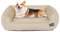HMTOPE Hundebett, Hundesofa, Hundekissen, Hundekörbchen Abnehmbar und waschbar, Beige, 90 x 75 x 25 cm