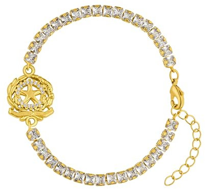 d'origine Italien Wappenarmband, Italienisches Flaggenarmband, Italien Armband, Italienischer Schmuck, Italienischer Wappenschmuck für Damen - Gold