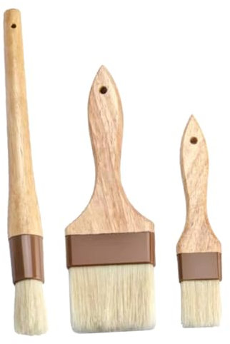 BESPORTBLE 3stücke Backpinsel Grillpinsel Borstenpinsel Ölpinsel Barbecuepinsel Zum Kochen Und Backen Borsten-backpinsel Für Grill Und Küche Mit Ergonomischem Griff Und Leichtem