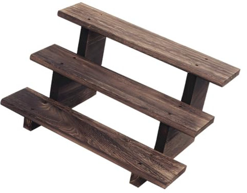 Alipis Massivholz Display Ständer 3 Ebenen 40X12X12 Zoll Vintage Regal Für Schmuck Sukkulenten Figuren Kunsthandwerk Desktop Organizer