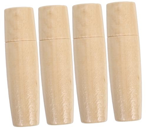 OSALADI 4piezas Mango De Madera Para Reemplazo De De Accesorios De Parrilla y Equipos De Barbacoa Mango Ergonómico Para Ficheros De Madera
