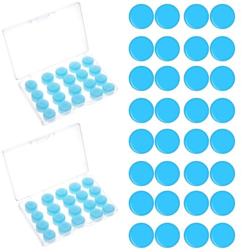 40 Stück Silikon Ohrenstöpsel Formbar, Sanft Wiederverwendbare Ohrstöpsel Mit Geräuschunterdrückung Zum Schlafen Schwimmen Anti Schnarch Schutz, Ideal Zum Konzert, Schwimmen, Duschen, Blau