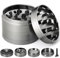 Herb Grinder for Dry Herb, Samton Metal Herbal Grinder with Pollen Scraper, Upgraded 4 Layers Portable Alloy Grinders with Magnetic Lid and Sifter, 5.5x4.1cm Not Fit Small Spice S-eed