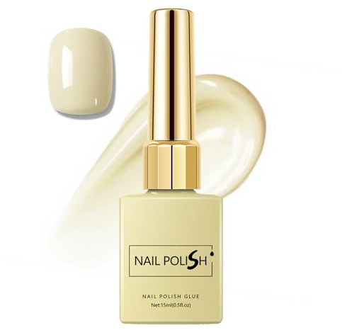 Yellow Gel Nail Polish - High-Gloss Long Lasting UV/LED Soak-Off - Needs Curing Under LED/UV Lamp, Quick Drying Pastel Yellow Nail Varnish for Women Nail DIY Art Home