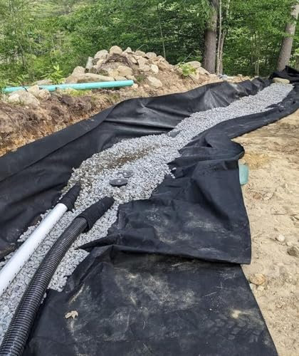 Tissu géotextile non tissé pour allée de gravier, 200 g, pour drainage français, 0,6 m/0,9 m/1,2 m/1,5 m de large Tissu géotextile très résistant pour aménagement paysager/jardin/sous-couche/contrôle