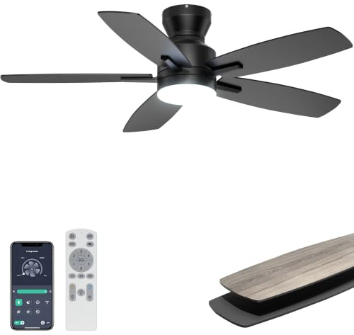 Ohniyou 106 cm Ventilatore da Soffitto con Luce Silenzioso, Telecomando/APP