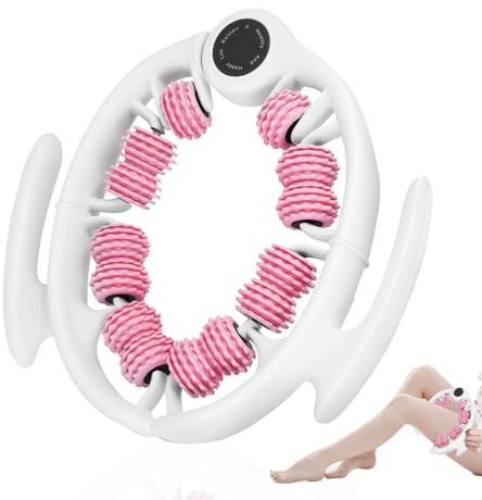 Masseur Anti Cellulite, Masseur Manuel Anti-Cellulite Avec PoignéEs Amovibles, 14 Roulettes à Picots Tpr, Rouleau De Massage Annulaire 360°, Pour Jambes, Gluthé, Bras Et Ventre (Rose)