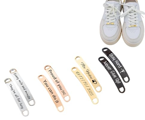 Personalisierte Schnürsenkelanhänger, individuelle Schnürsenkel-Ausweise, Schuhzubehör, Unisex, Metall-ID-Schilder, Schnürsenkel-Schnallen, Laufgeschenk, Marathon-Geschenk, Schuhzubehör als Paar