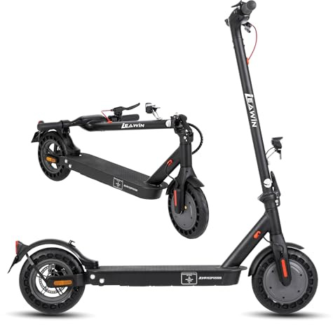 Elektroroller mit Straßenzulassung & 500W Motor | 10 Zoll E Scooter mit 45km Reichweite | Klappbarer Elektro-Roller mit App & Vollgummireifen | E-Scooter für Erwachsene & Pendler, Schwarz