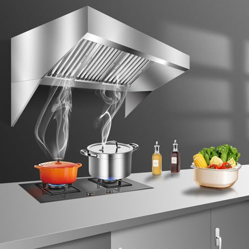 Virimolo 180cm Dunstabzugshaube Edelstahl Wandhaube | 180cm Profi-Abzugshaube aus schwarzem Edelstahl für Gastro & Foodtrucks. Inkl. Fettfilter & Montageset. Robust & effizient.