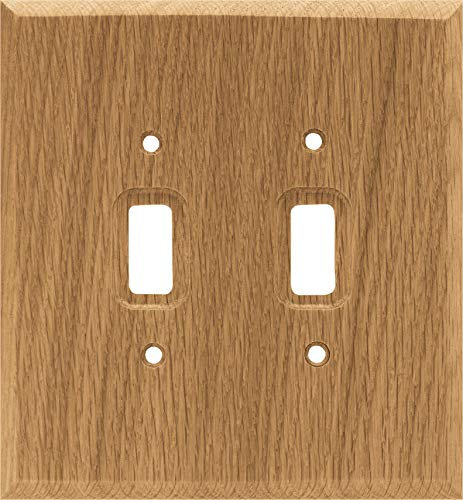 Brainerd 64658 - Placa de pared con interruptor doble cuadrado (madera de roble, tamaño mediano)