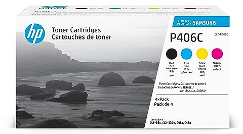 HP CLT-P406C (SU375A) Multipack Original Toner 1x Schwarz, 1x Cyan, 1x Magenta, 1x Gelb (Kompatibel: CLP-360, 365, 365W / C410W, C460W, C460FW / CLX-3300, 3305, 3305W), rainbowkit