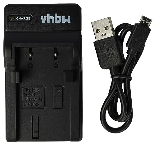vhbw USB-C Charger compatible with Nikon Coolpix 4300, 5000, 4500, 5700, 5400, 775, 800 Camera Battery + USB-C Cable, Charging Indicator