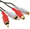 RCA Cinch Double Fiches vers Femelles d'extension Rallonge câble l'audio Cordon Plaqués Or 1 m [1 mètre/1m]