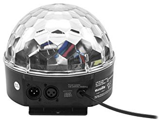 Eurolite LED BC-6 Strahleneffekt | Kompakter Spiegelkugel-Effekt mit leuchtenden Plexiglaskugel & DMX | Musiksteuerung über eingebautes Mikrofon