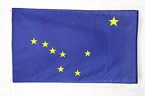 AZ FLAG - Flagge Alaska - 90x60 cm - Bundesstaat Alaska Fahne 100% Polyester mit Messing-Ösen - 50g
