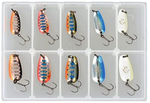 Savage Gear Nails Micro Spoon Kit – Ultra-Lifelike Trout Spoons for Freshwater Anglers – Hand-Painted, Real Silver & Copper Plated Lures – Precision Action for Trout, Perch & Panfish Assorted Varied