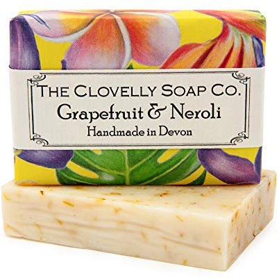 Clovelly Soap Co GRAPEFRUIT & NEROLI Handgefertigte, Feuchtigkeitsspendende Naturseife für Alle Hauttypen - Ökologische, Vegane Seife aus Natürlichen Zutaten (100 g)