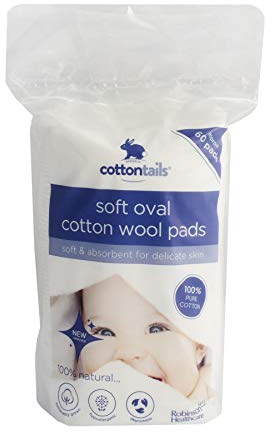 Cottontails Oval Cotton Wool Pads, Pack of 60