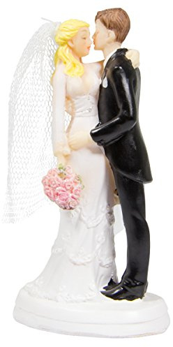 Folat 21285 - Hochzeitstorte Topper Figur Küssen Paar - ca. 11 cm hoch Multicolor