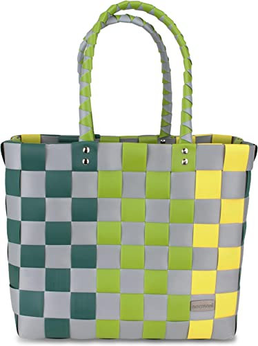 normani Einkaufstasche geflochten mit Henkeln - Tragetasche extra robust Farbe Classic/Kula