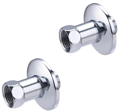 2 Raccords de Robinetterie Droit avec Rosace Mâle 15x21 - Femelle Ecrou Libre 15x21 NOYON & THIEBAULT