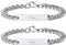 VNOX Personalisierte Gravur Paar Armbänder Personalisierbaren Armbänd Familie Armbänder|Partnerarmband für Paare|Pärchen Armband (2 Stück-Silber-7mm-22.5cm)