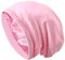 Bonnet de nuit en satin doublé de satin pour cheveux bouclés, rose, Taille unique