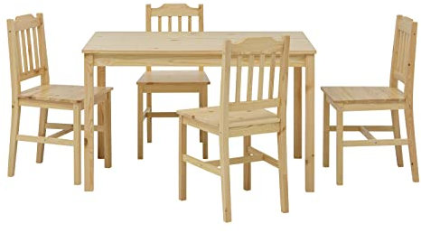 Essgruppe Kiefer massiv Natur lackiert 1 Tisch 4 Stühle