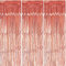HONGCI 3Pc 1m*2m Rose Gold Foil Curtain Door Curtain,Metallic Tinsel Curtains Party Backdrop Curtain Shimmer Curtain,Fringe Backdrop Hanging Streamer for Halloween Xmas Wedding Party Frozen Birthday