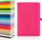 Notes London Eco A5 Notizbuch mit linierten Seiten, Stiftschlaufe, Band, Datumsmarken und Papiertasche, mittelgroßes Hardcover, Tagebuch, Notizen, nachhaltig angebautes Papier (Pink)