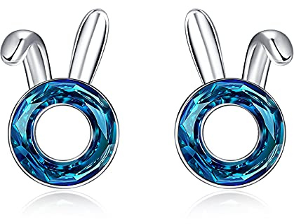 TANGPOET Frosch/Einhorn/Schildkröte/Kaninchen Ohrringe Damen 925 Sterling Silber Kristall Ohrstecker Tier Ohrringe Geburtstag Schmuck Geschenke für Mädchen Tochter