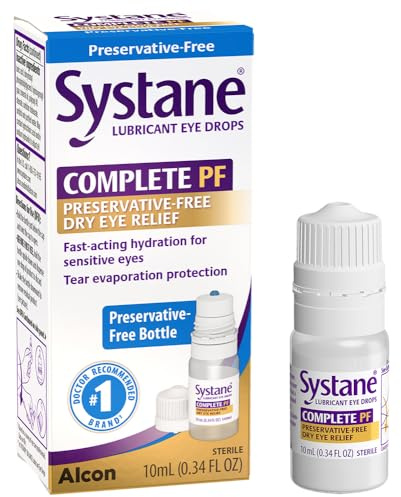 Systane COMPLETE Preservative Free Dry Eye Drops, 0.34 fl oz, Contains Propylene Glycol 0.6%, Multi-Dose Lubricating Eye Drops for Irritation & Dryness, Hydrating & Soothing